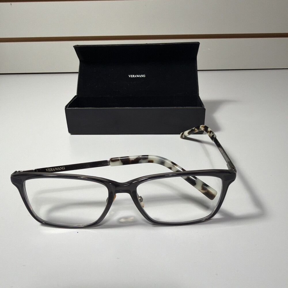 Vera Wang Optical Glasses Va25 SM 55 16-135 Gray Frame Metal And Tortoise Shell